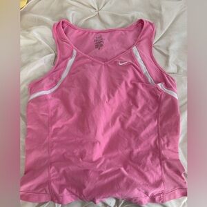 Nike Pink and White Dri-FIT Tank Top